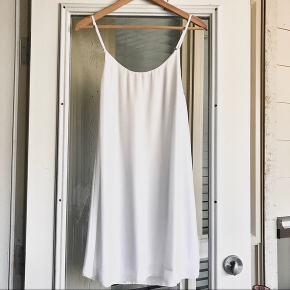 White Chiffon Slip Dress - Picture 1 of 5